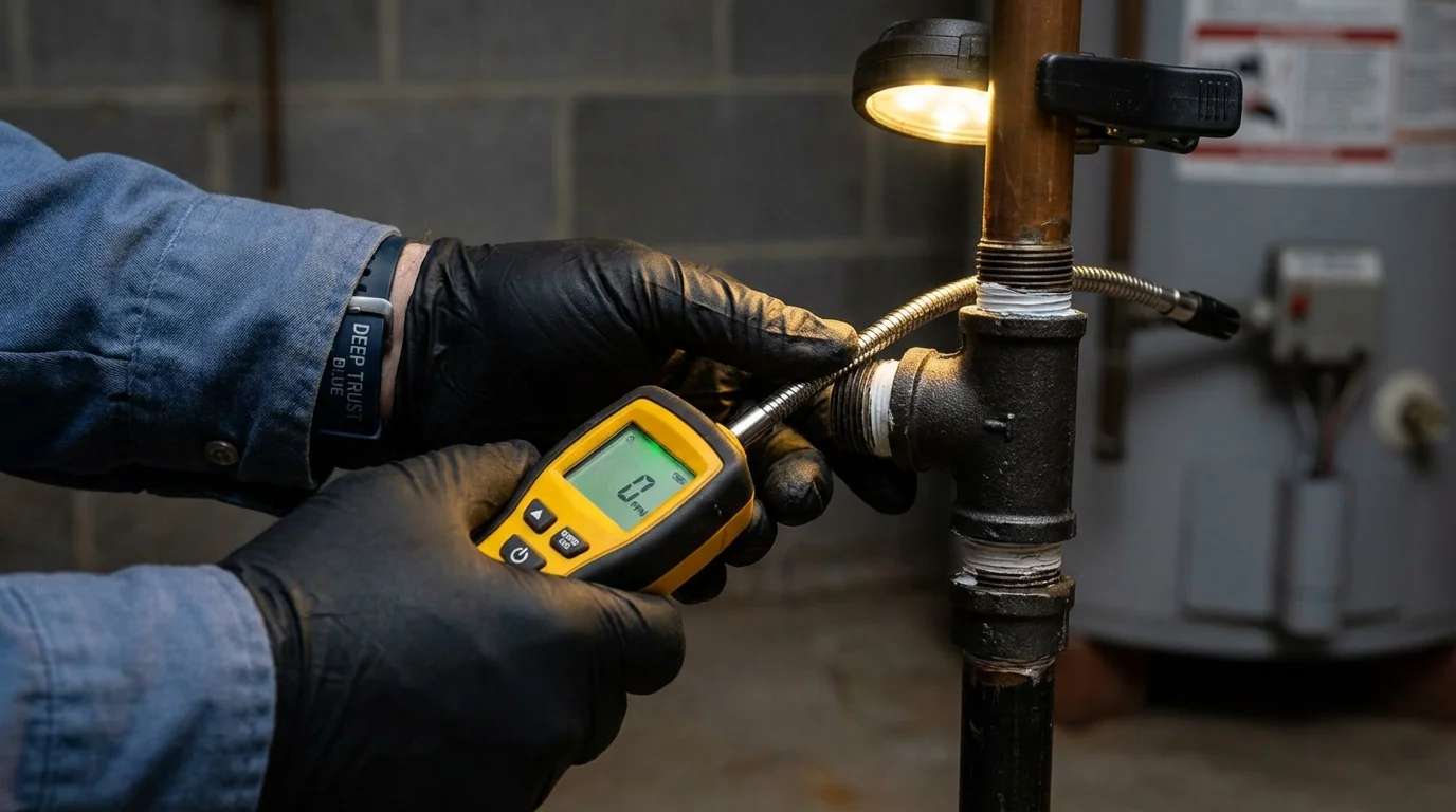 Gas leak detection with electronic sniffer by Johns Plumbing LLC in Fishersville