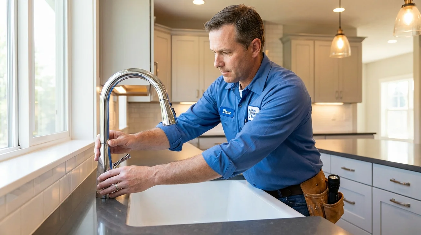 Kitchen faucet installation by Johns Plumbing LLC in Fishersville